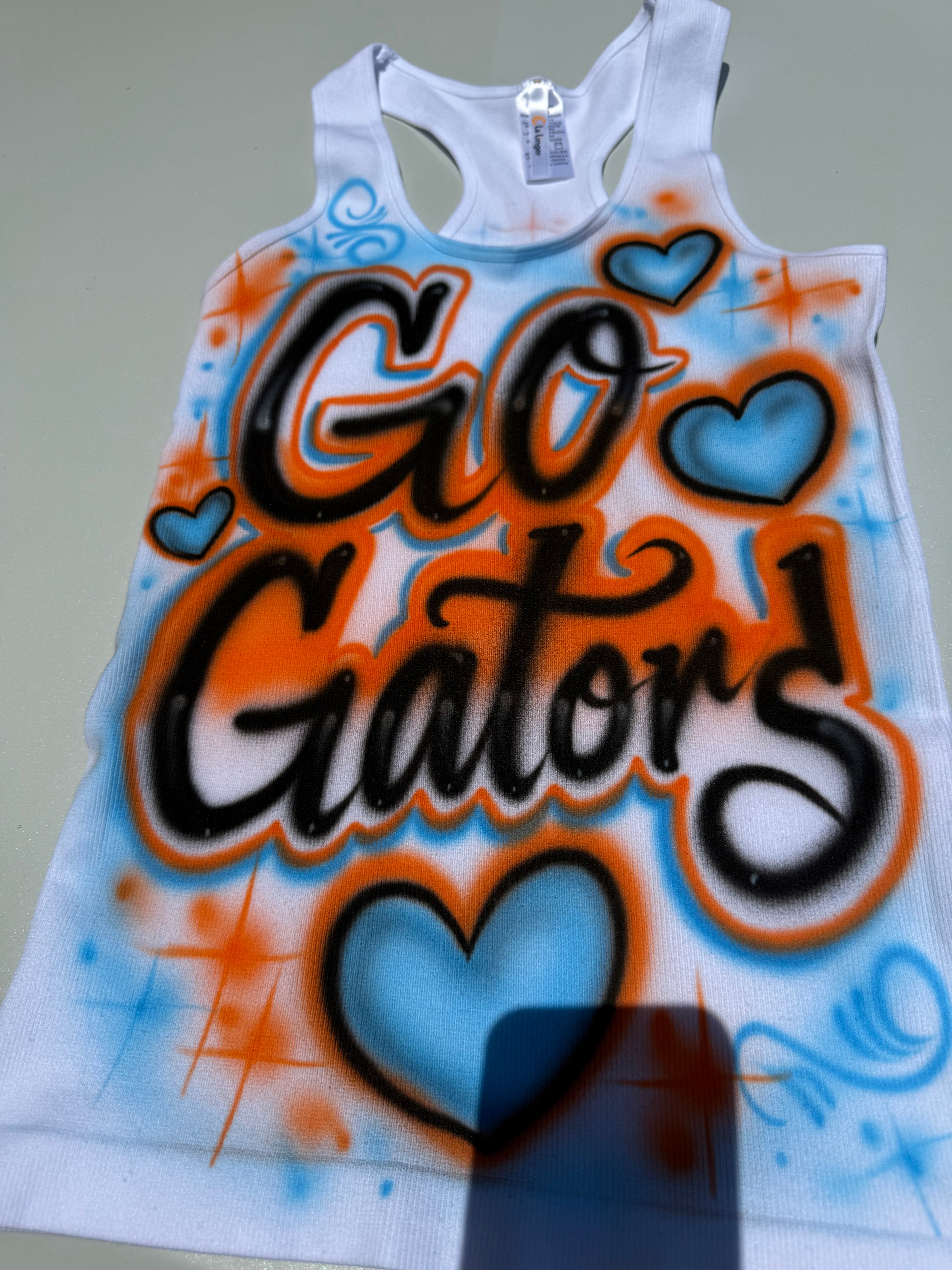 Air Brush Bling Words on FRONT OF SHIRT ONLY