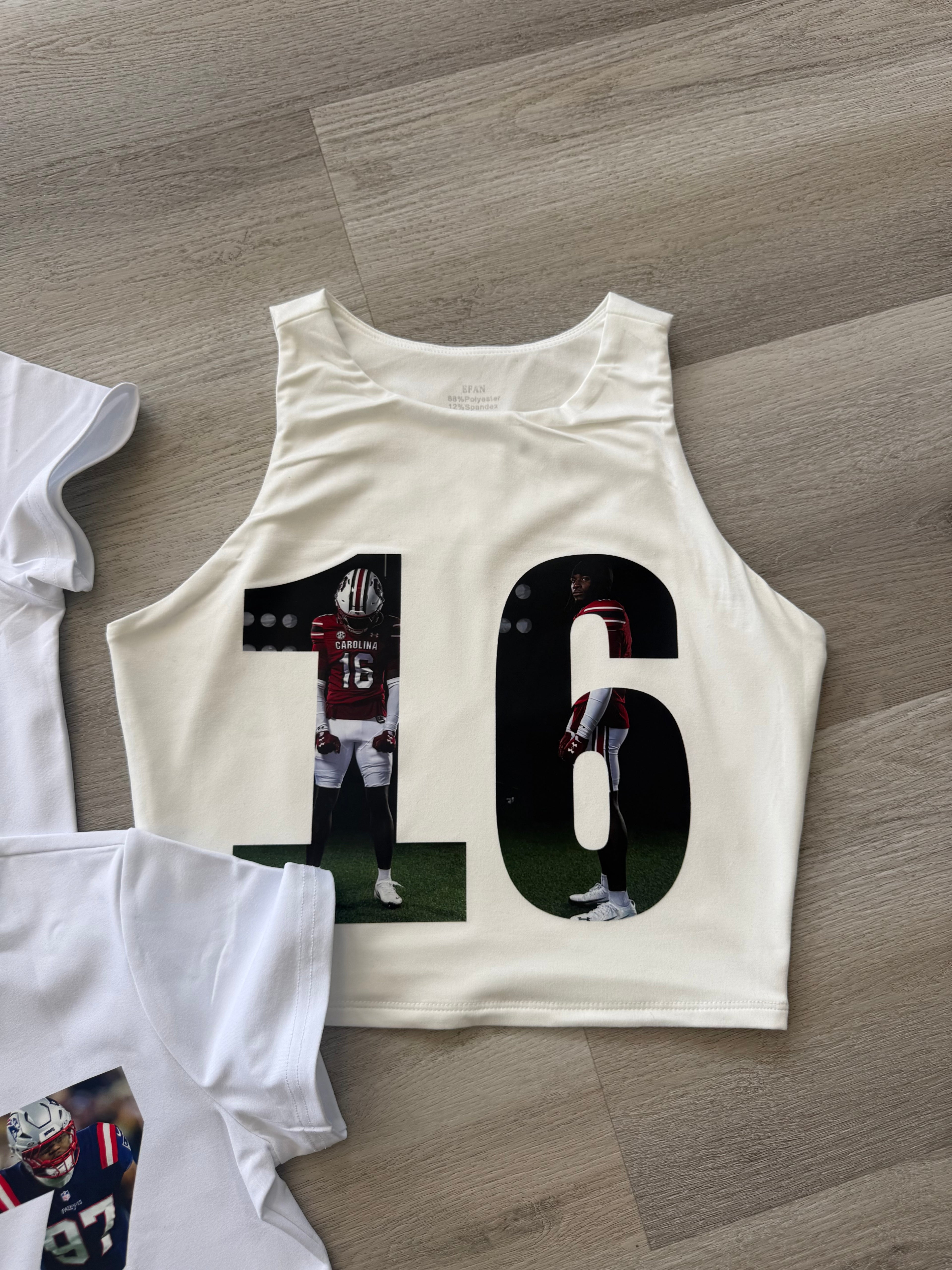 Number Sleeveless Crop Top