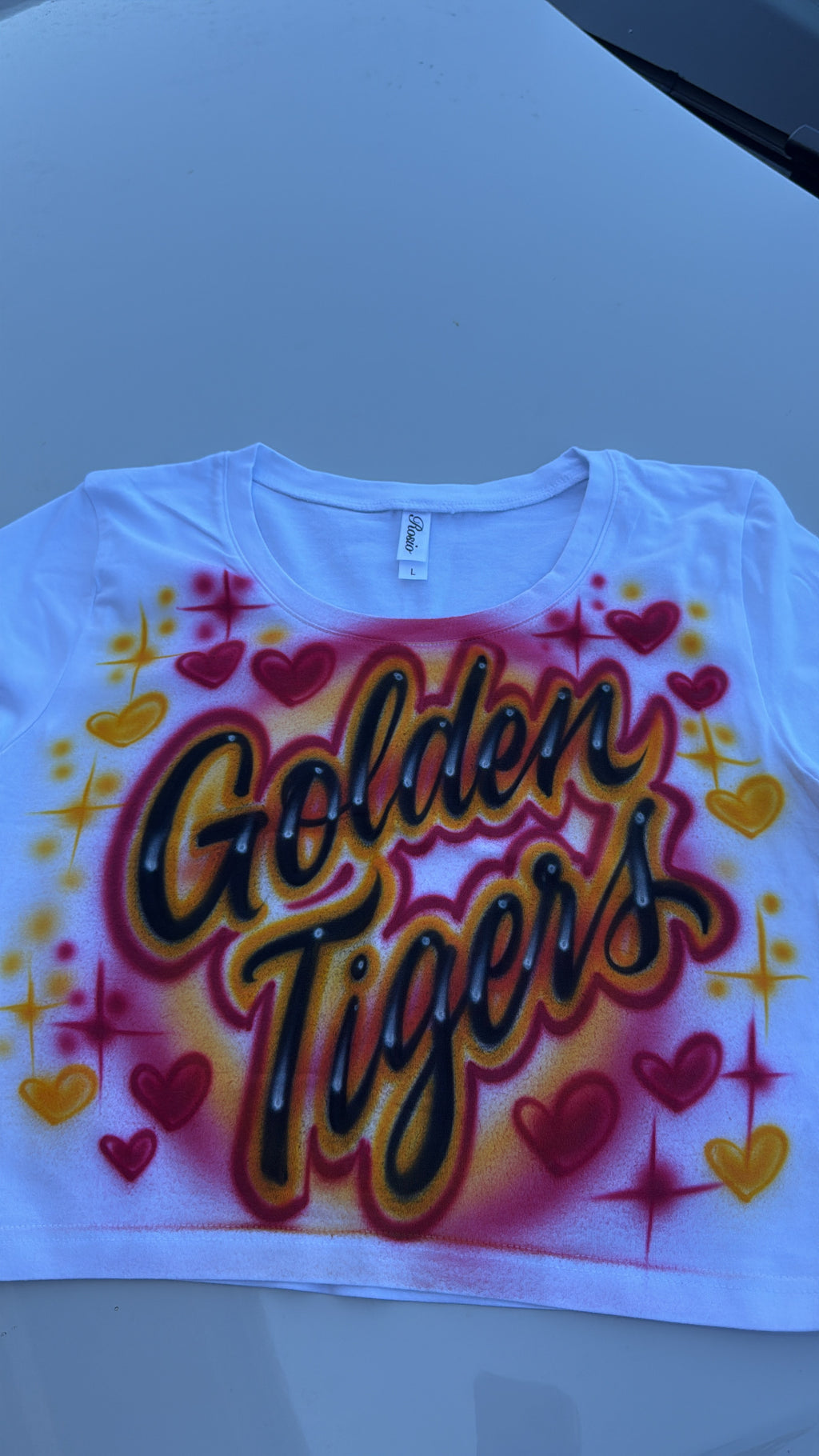 Fitted Cropped Airbrush Tank Top FRONT DESIGN ONLY