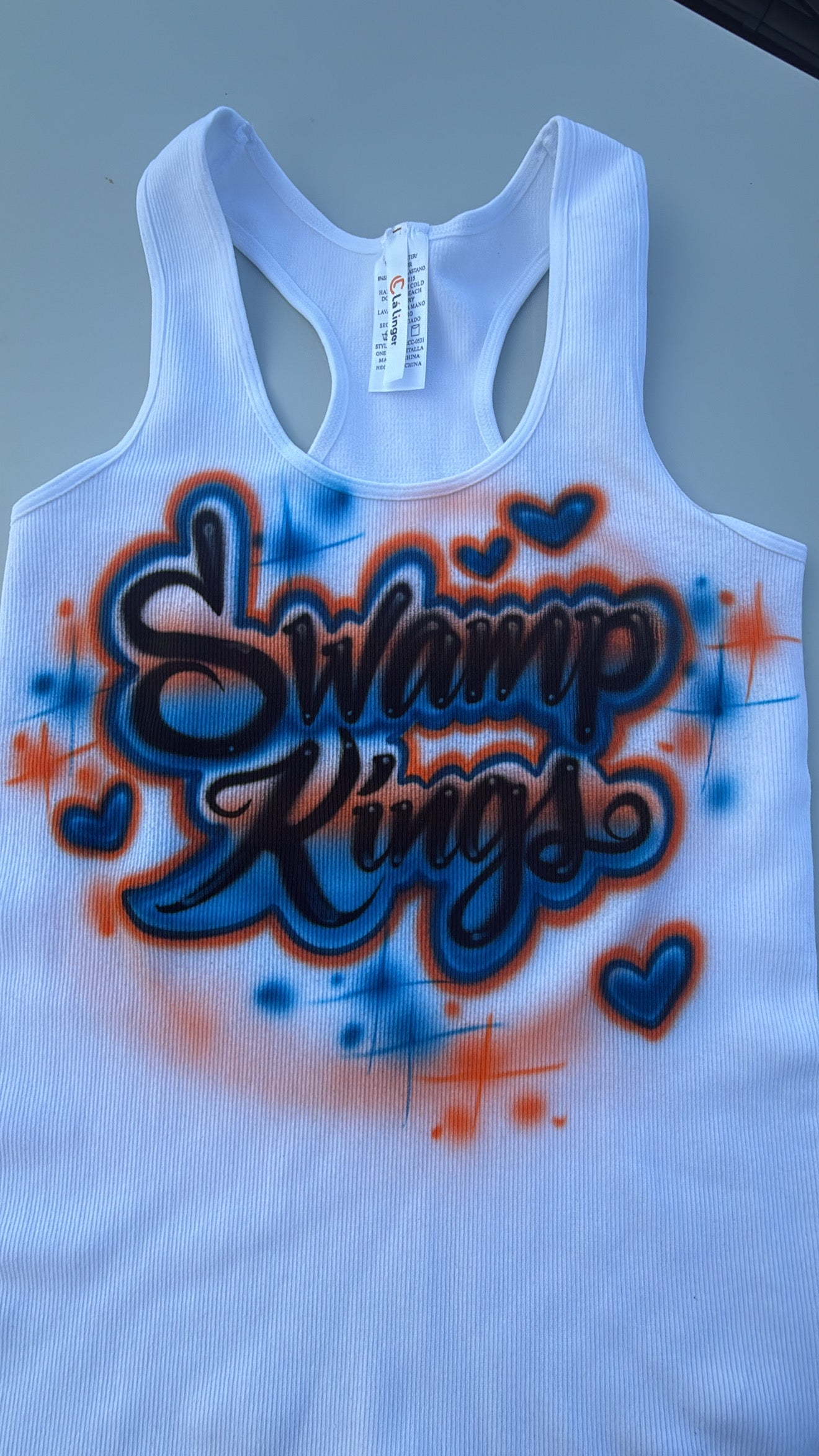 Air Brush Bling Words on FRONT OF SHIRT ONLY