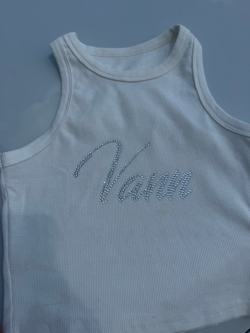 Signature Name Rhinestone Tank Top
