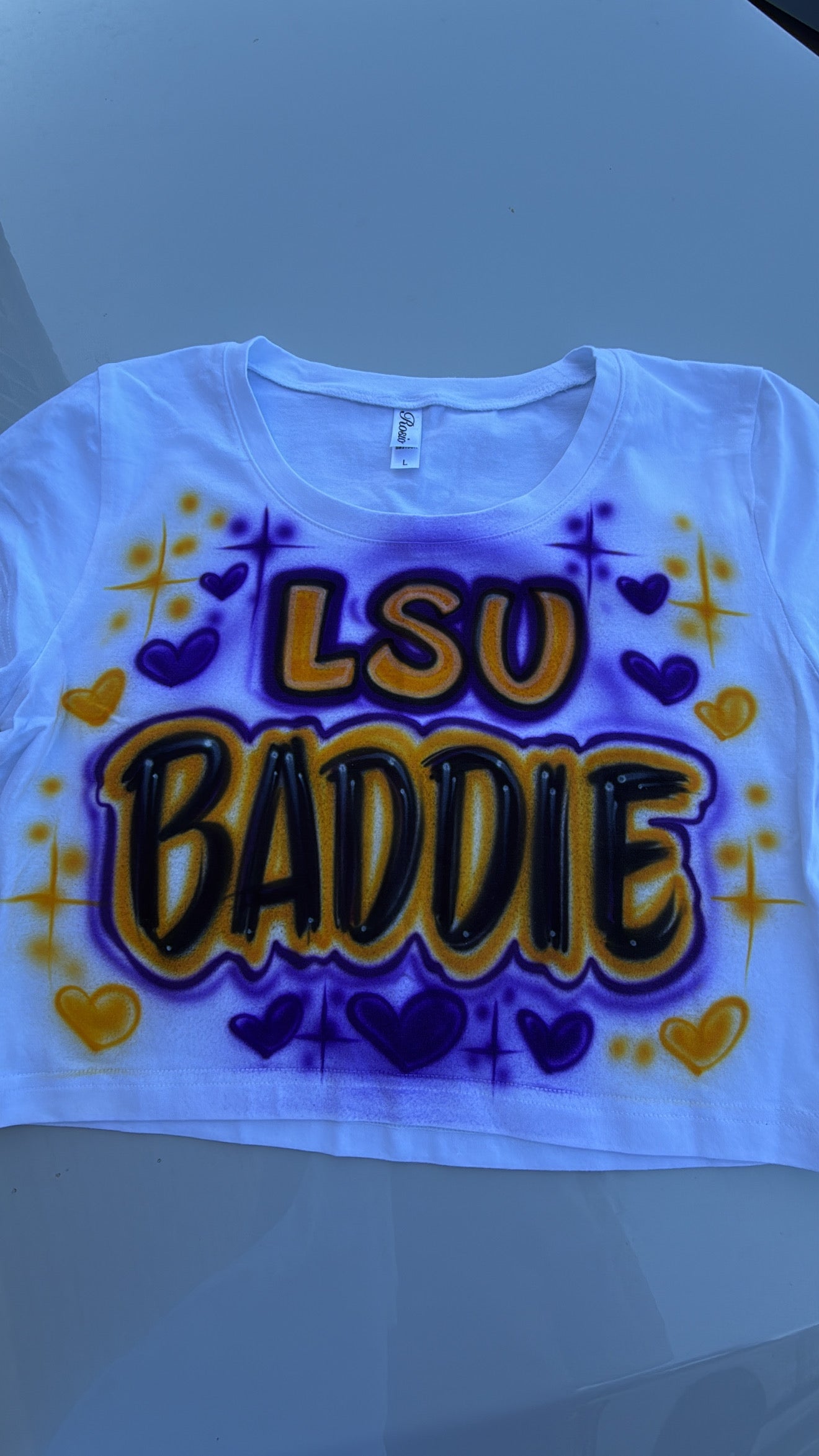 Fitted Cropped Airbrush Tank Top FRONT DESIGN ONLY