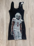 Player portrait patchwork dress