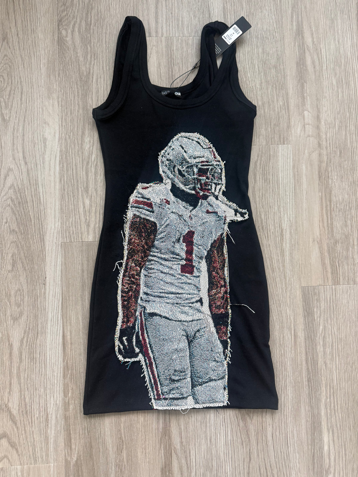 Player portrait patchwork dress