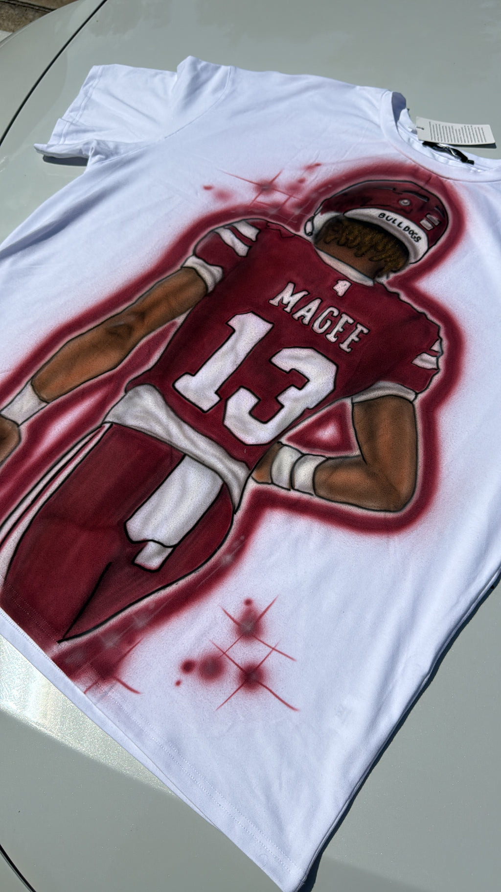 Football portrait airbrush shirt