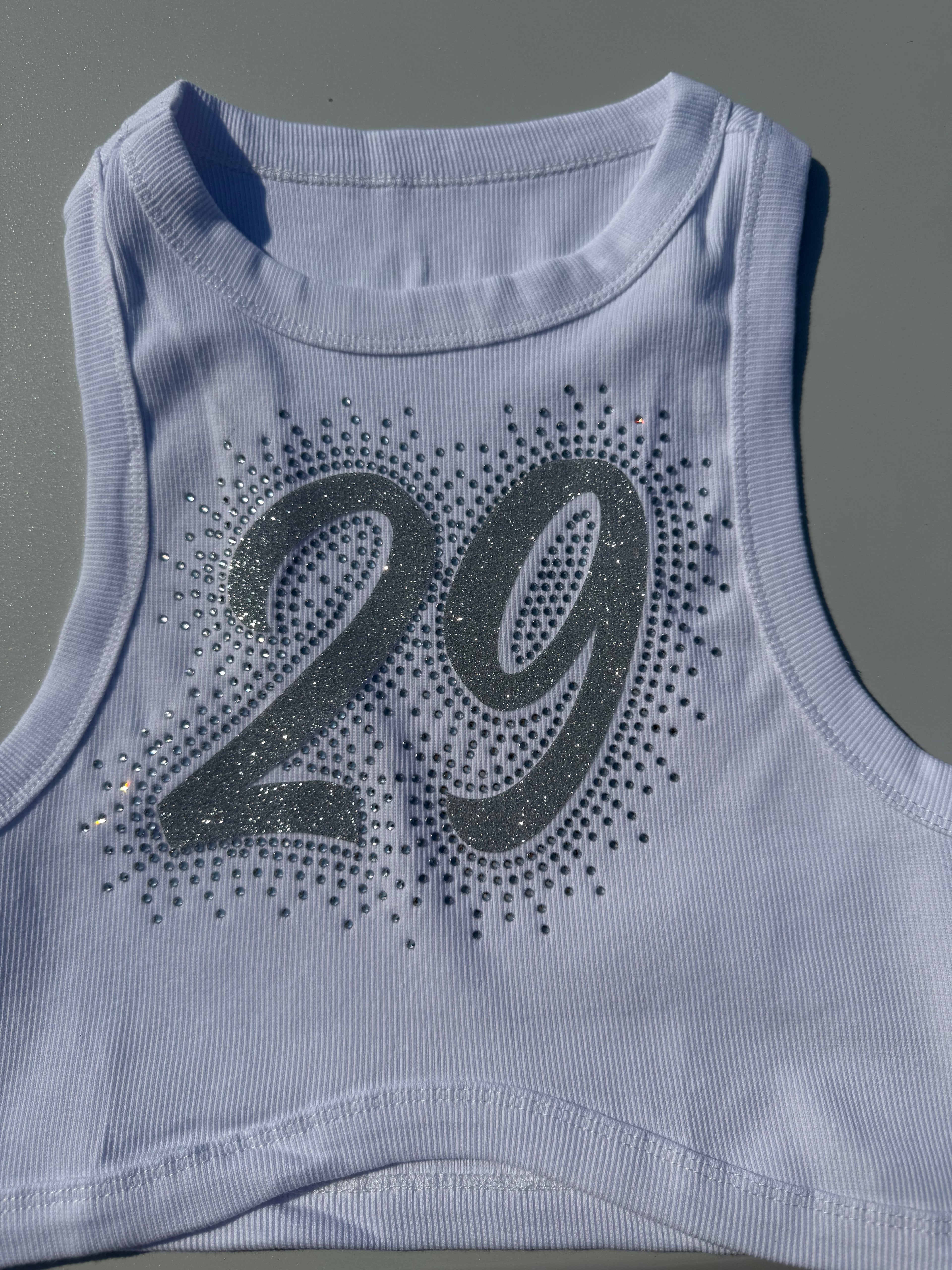 Number Bedazzled Tank Top