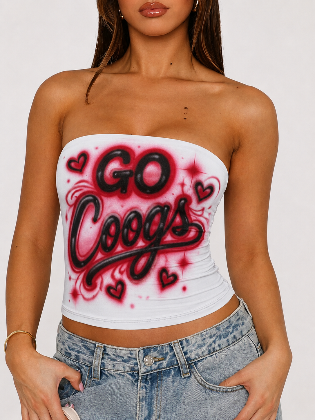 Tube Top Airbrush Statement Top (Words Only)