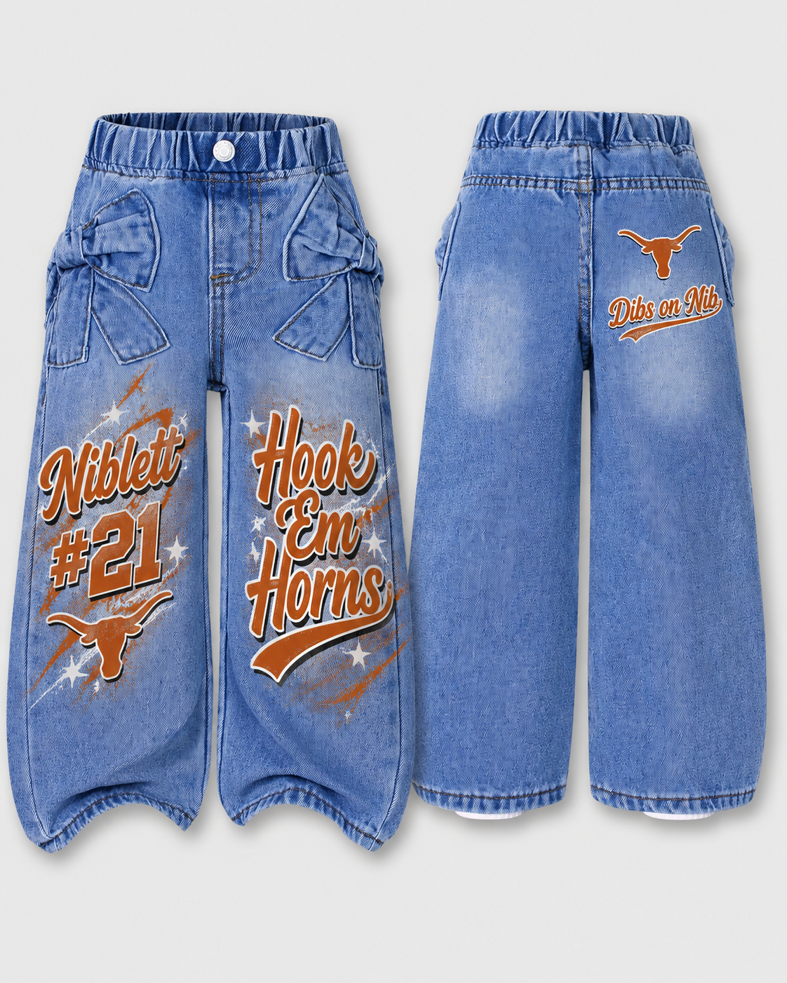 Kids Airbrush Bow Jeans