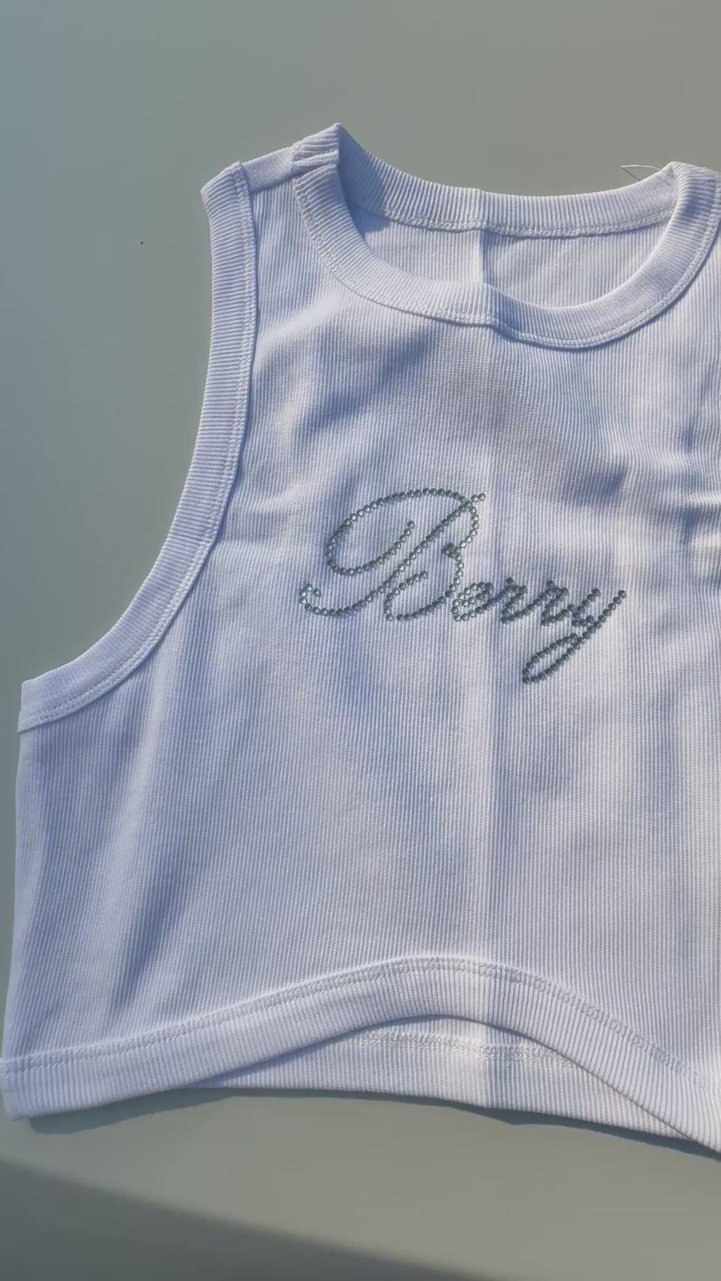 Signature Name Rhinestone Tank Top